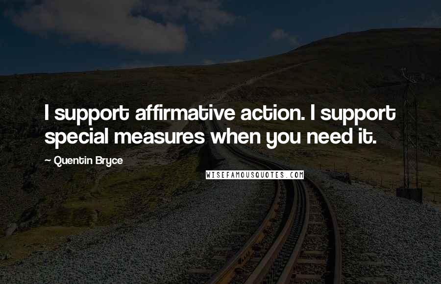 Quentin Bryce Quotes: I support affirmative action. I support special measures when you need it.