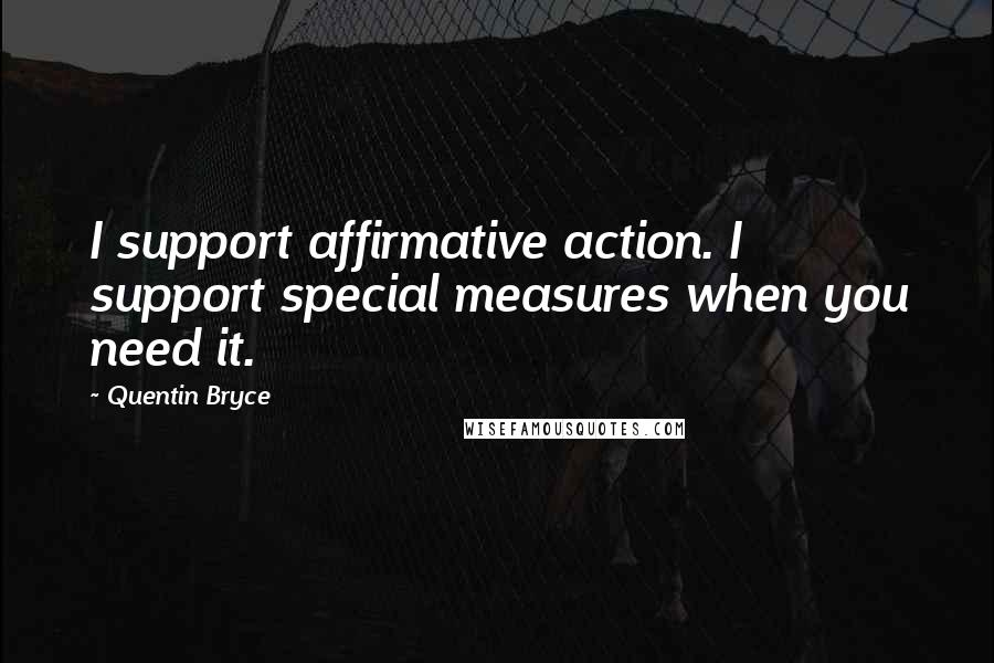 Quentin Bryce Quotes: I support affirmative action. I support special measures when you need it.