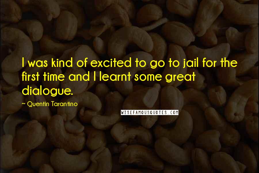 Quentin Tarantino Quotes: I was kind of excited to go to jail for the first time and I learnt some great dialogue.