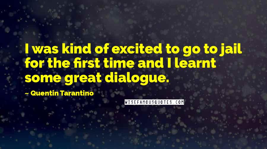 Quentin Tarantino Quotes: I was kind of excited to go to jail for the first time and I learnt some great dialogue.