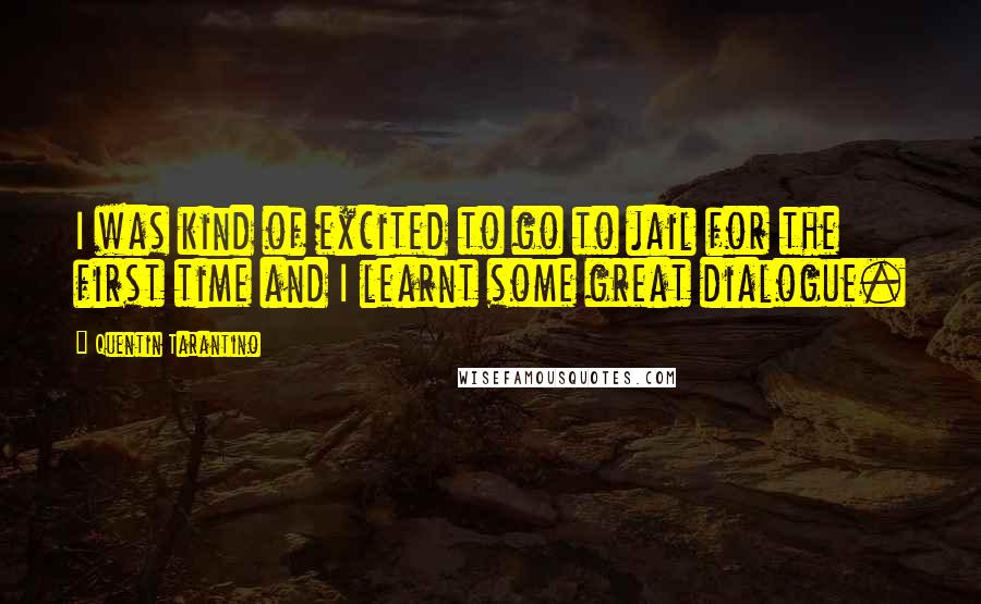 Quentin Tarantino Quotes: I was kind of excited to go to jail for the first time and I learnt some great dialogue.