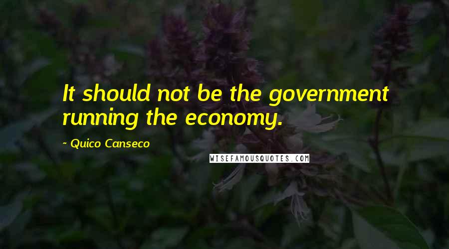 Quico Canseco Quotes: It should not be the government running the economy.