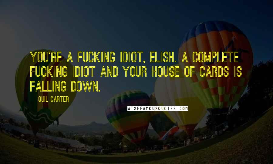 Quil Carter Quotes: You're a fucking idiot, Elish. A complete fucking idiot and your house of cards is falling down.