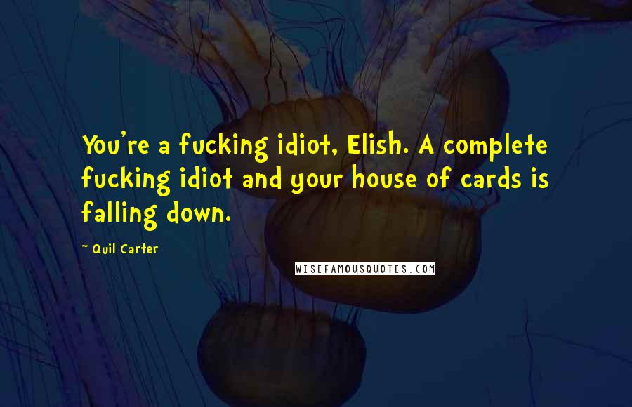 Quil Carter Quotes: You're a fucking idiot, Elish. A complete fucking idiot and your house of cards is falling down.