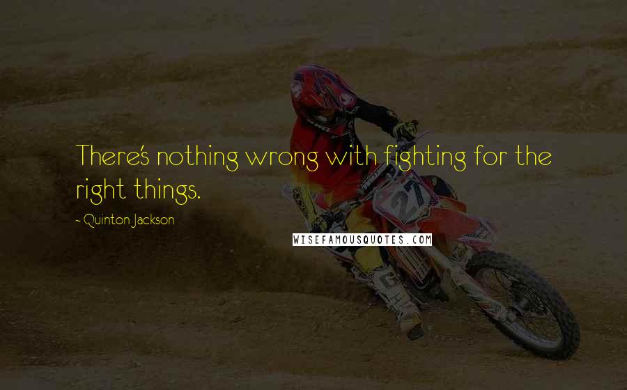 Quinton Jackson Quotes: There's nothing wrong with fighting for the right things.