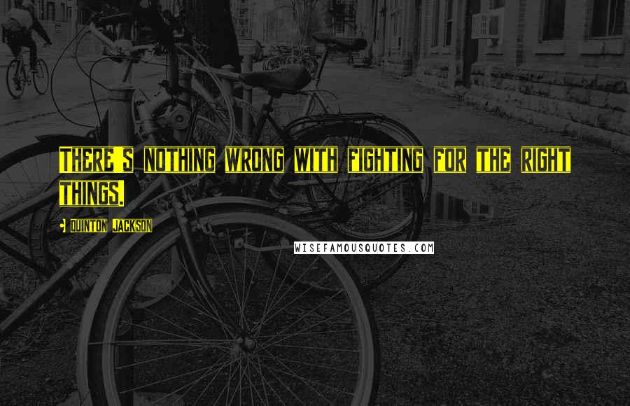 Quinton Jackson Quotes: There's nothing wrong with fighting for the right things.