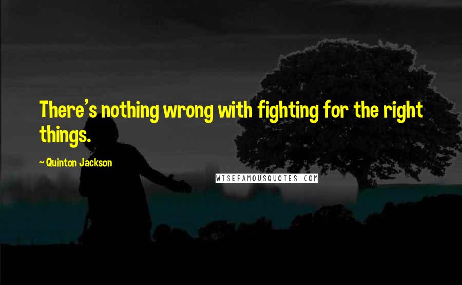 Quinton Jackson Quotes: There's nothing wrong with fighting for the right things.