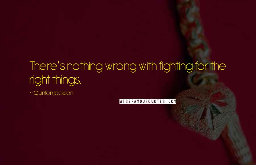 Quinton Jackson Quotes: There's nothing wrong with fighting for the right things.