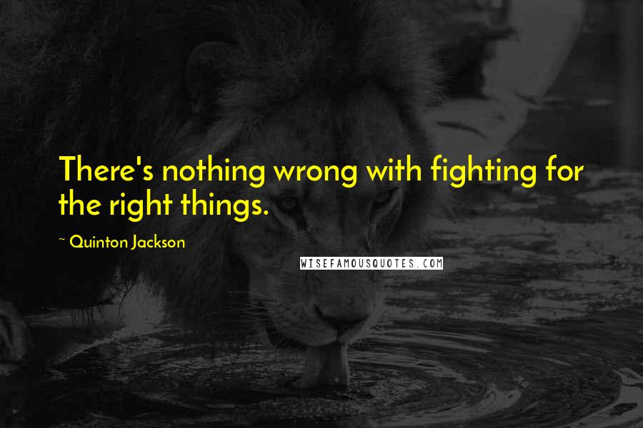 Quinton Jackson Quotes: There's nothing wrong with fighting for the right things.