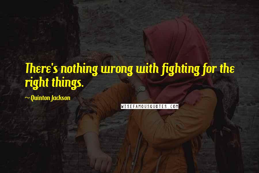 Quinton Jackson Quotes: There's nothing wrong with fighting for the right things.