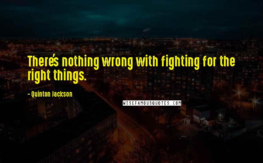 Quinton Jackson Quotes: There's nothing wrong with fighting for the right things.