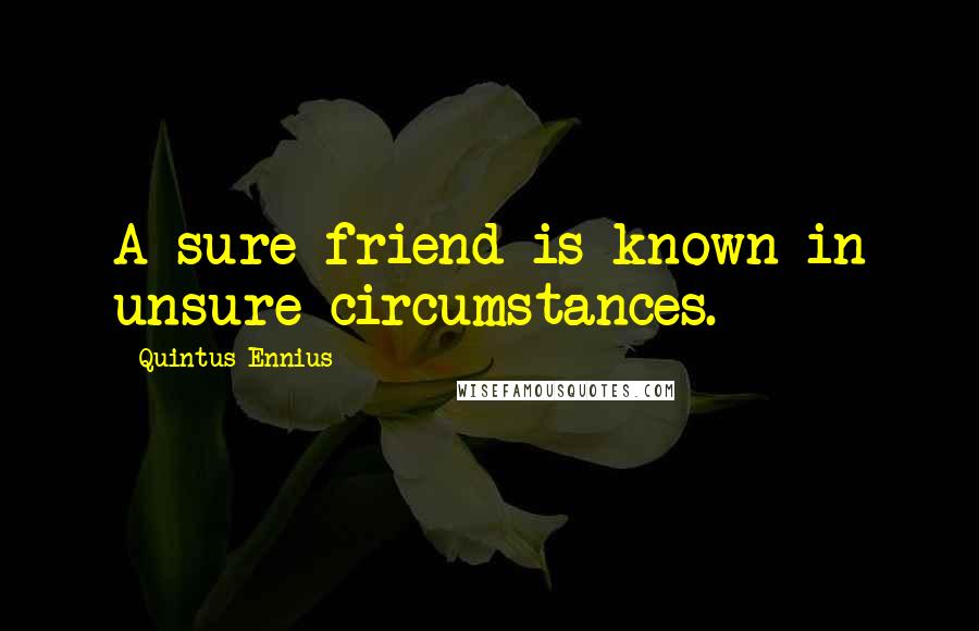 Quintus Ennius Quotes: A sure friend is known in unsure circumstances.