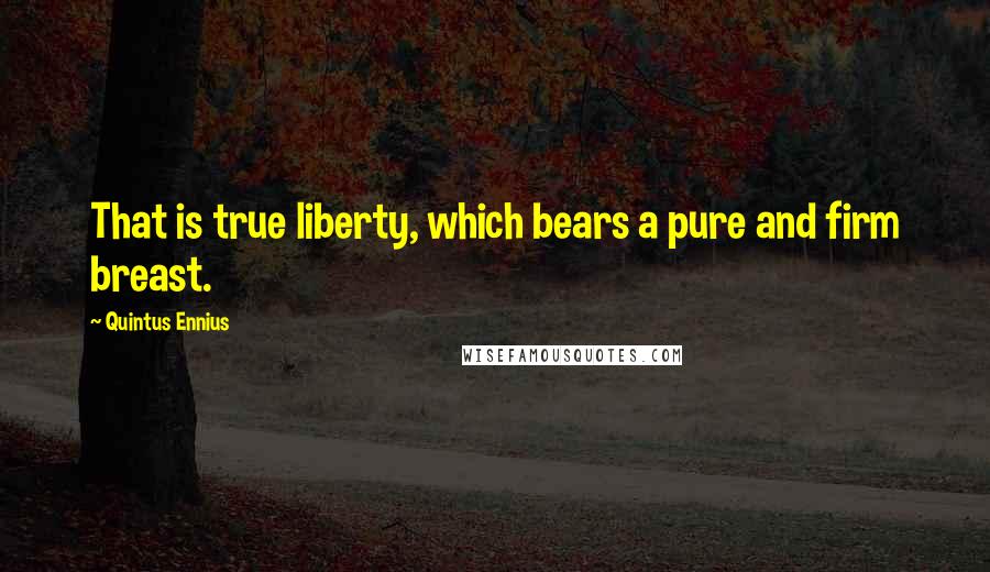 Quintus Ennius Quotes: That is true liberty, which bears a pure and firm breast.