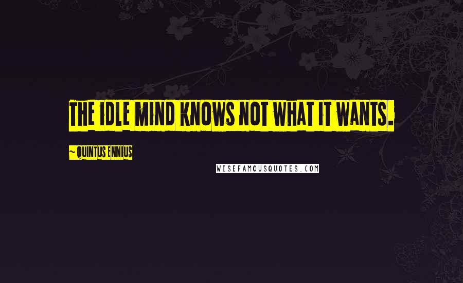 Quintus Ennius Quotes: The idle mind knows not what it wants.