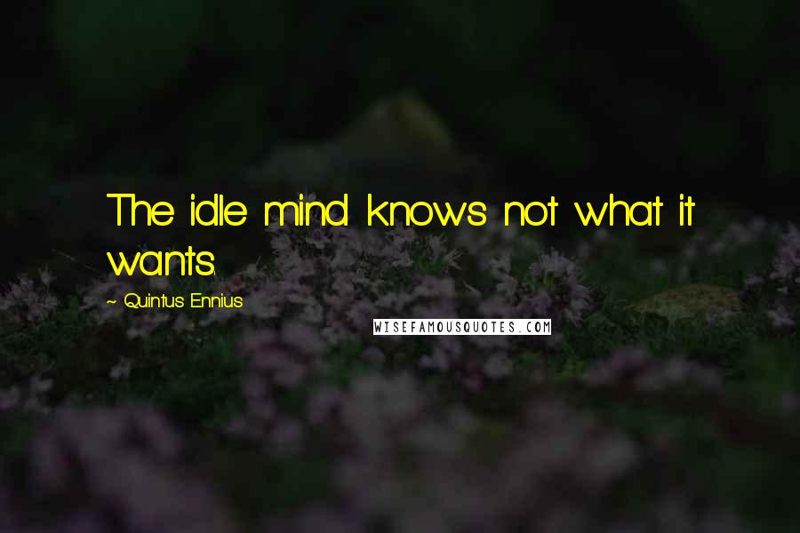 Quintus Ennius Quotes: The idle mind knows not what it wants.
