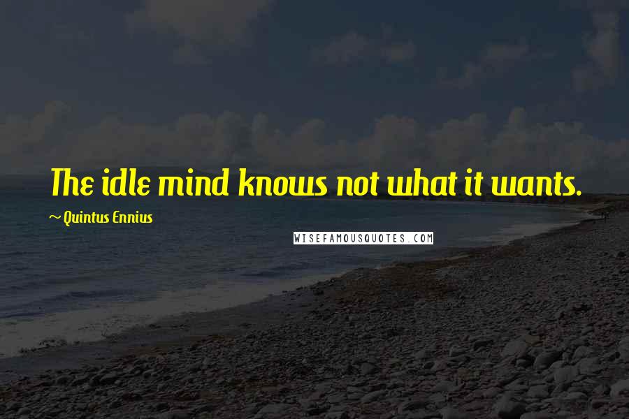 Quintus Ennius Quotes: The idle mind knows not what it wants.