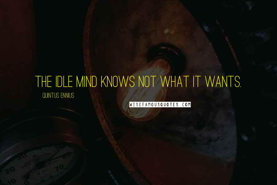 Quintus Ennius Quotes: The idle mind knows not what it wants.