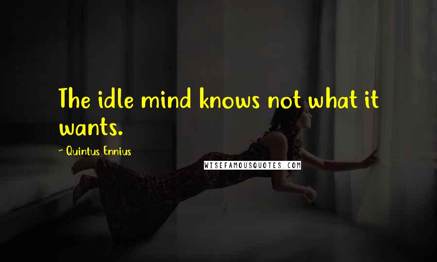 Quintus Ennius Quotes: The idle mind knows not what it wants.