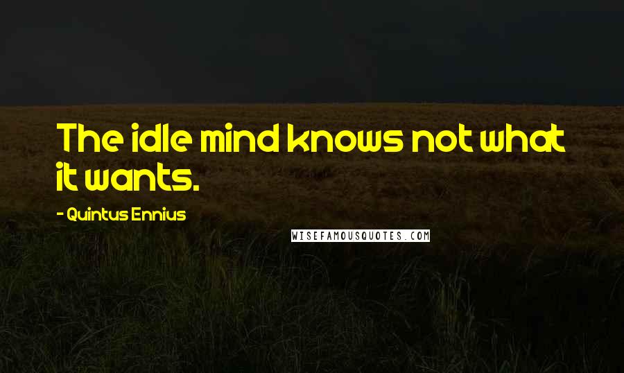 Quintus Ennius Quotes: The idle mind knows not what it wants.