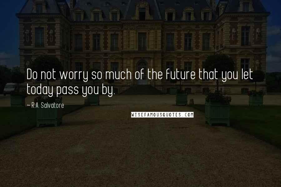 R.A. Salvatore Quotes: Do not worry so much of the future that you let today pass you by.