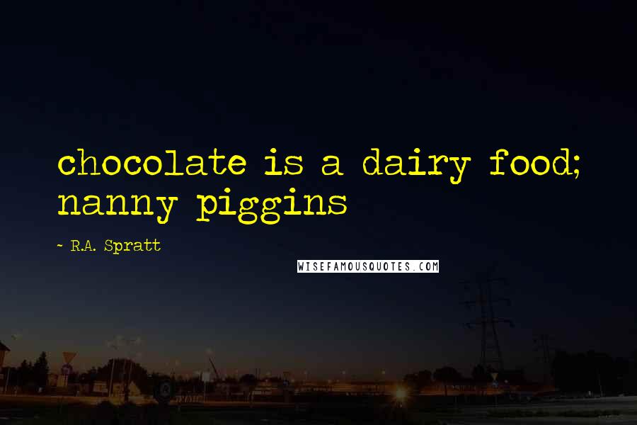 R.A. Spratt Quotes: chocolate is a dairy food; nanny piggins