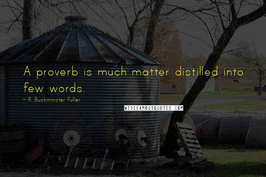 R. Buckminster Fuller Quotes: A proverb is much matter distilled into few words.