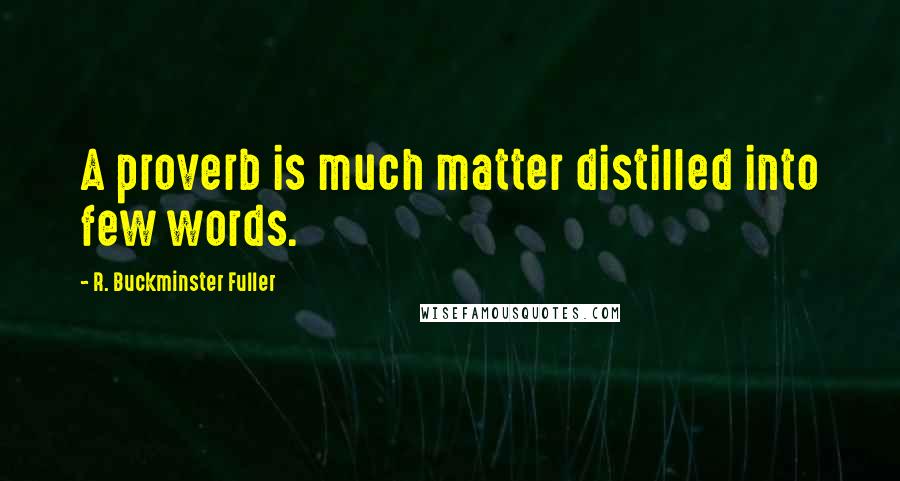 R. Buckminster Fuller Quotes: A proverb is much matter distilled into few words.