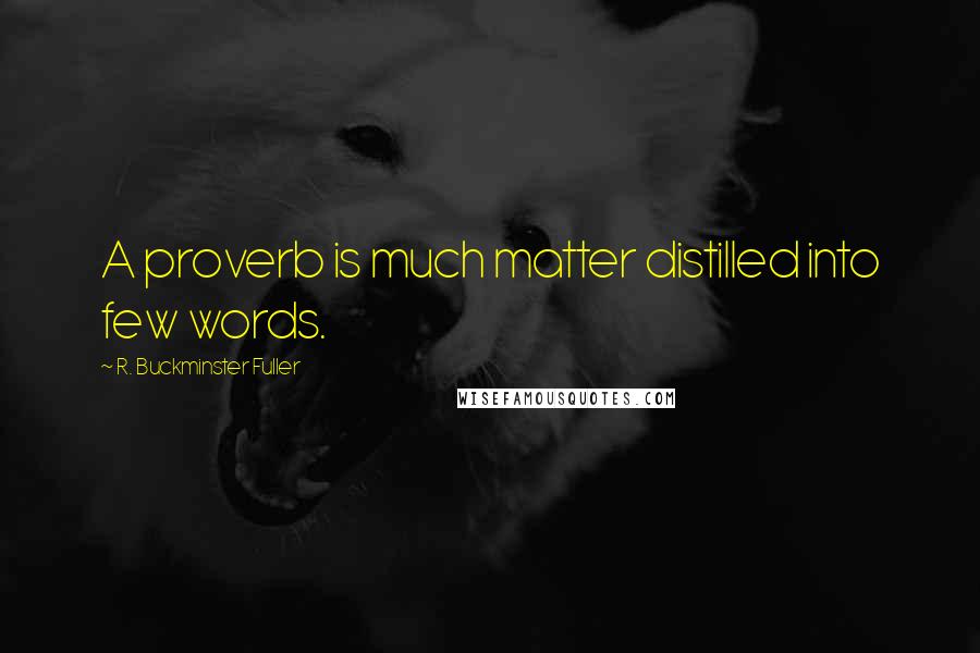 R. Buckminster Fuller Quotes: A proverb is much matter distilled into few words.