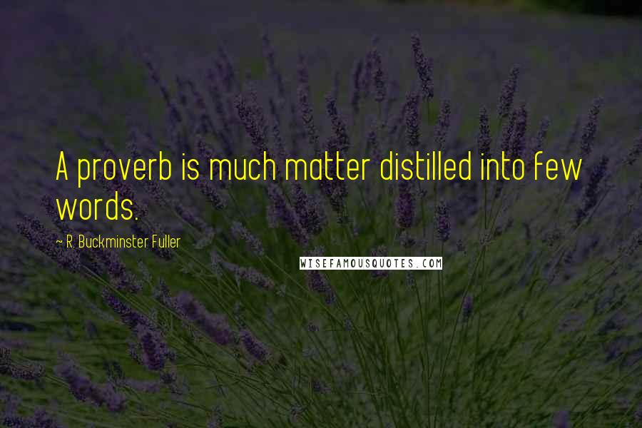 R. Buckminster Fuller Quotes: A proverb is much matter distilled into few words.