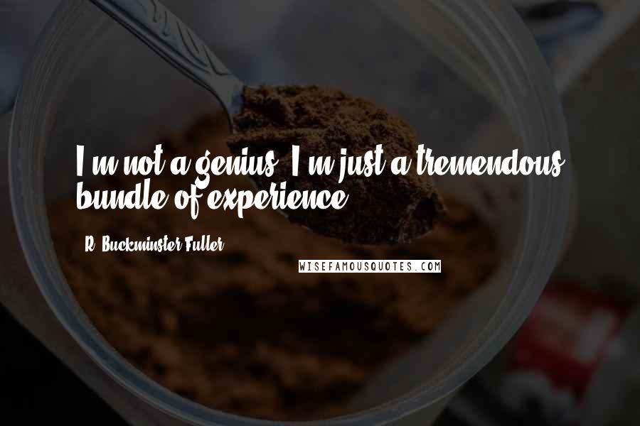 R. Buckminster Fuller Quotes: I'm not a genius. I'm just a tremendous bundle of experience.