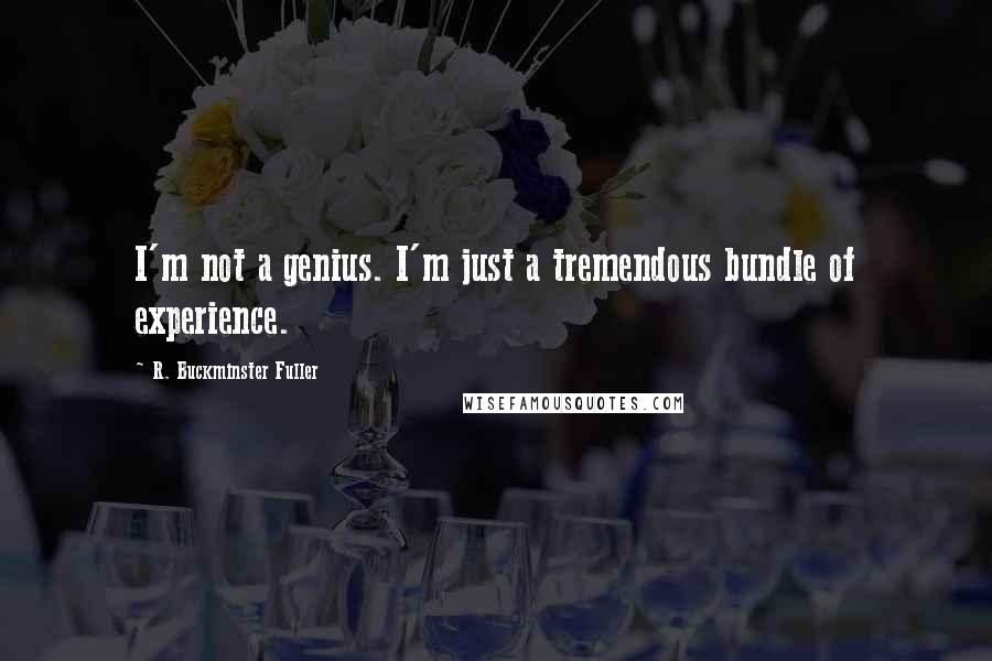 R. Buckminster Fuller Quotes: I'm not a genius. I'm just a tremendous bundle of experience.