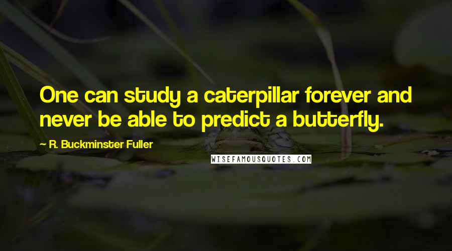 R. Buckminster Fuller Quotes: One can study a caterpillar forever and never be able to predict a butterfly.