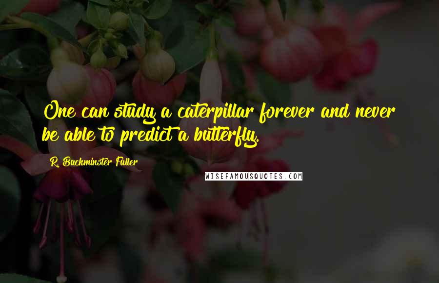 R. Buckminster Fuller Quotes: One can study a caterpillar forever and never be able to predict a butterfly.