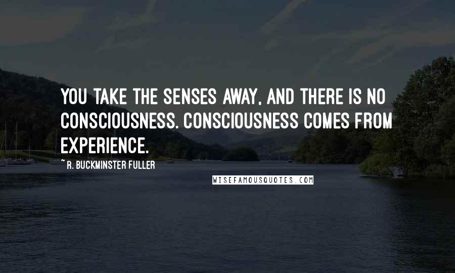 R. Buckminster Fuller Quotes: You take the senses away, and there is no consciousness. Consciousness comes from experience.