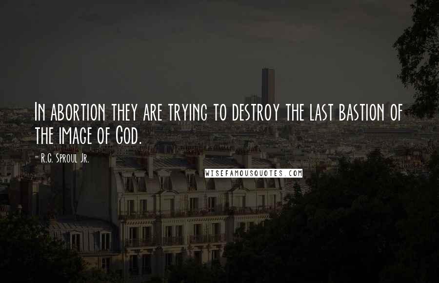 R.C. Sproul Jr. Quotes: In abortion they are trying to destroy the last bastion of the image of God.