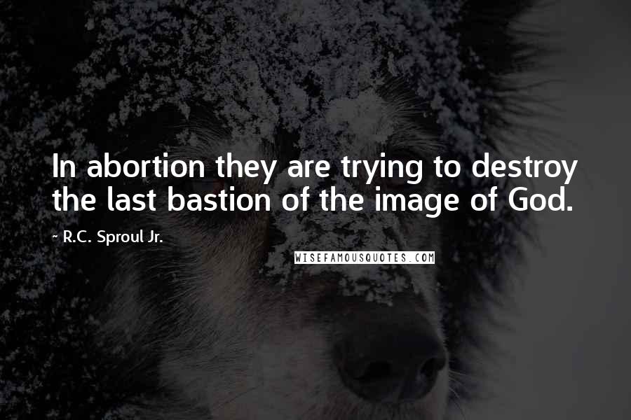 R.C. Sproul Jr. Quotes: In abortion they are trying to destroy the last bastion of the image of God.