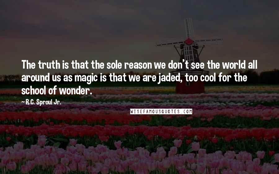 R.C. Sproul Jr. Quotes: The truth is that the sole reason we don't see the world all around us as magic is that we are jaded, too cool for the school of wonder.