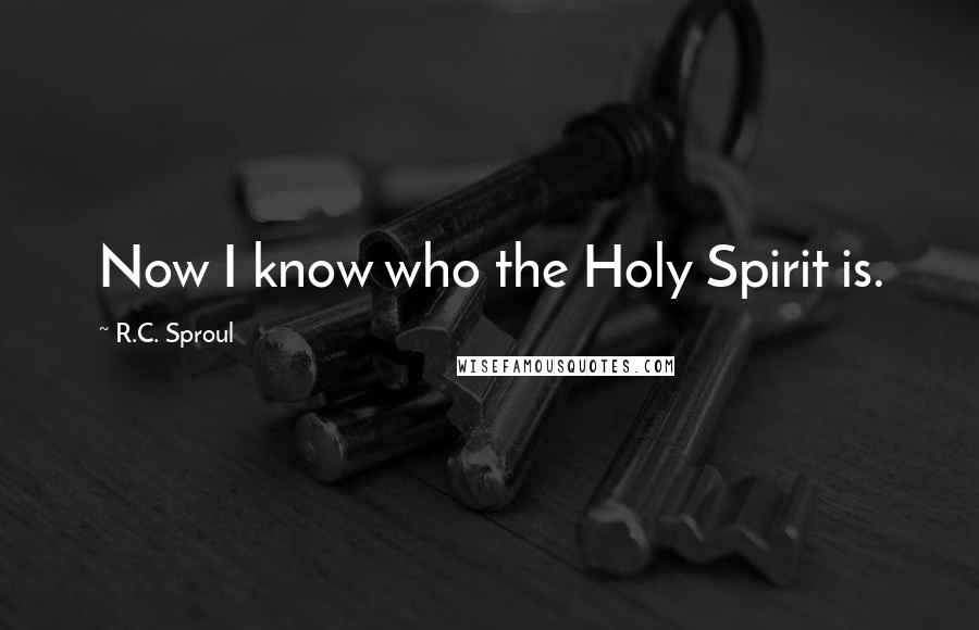 R.C. Sproul Quotes: Now I know who the Holy Spirit is.