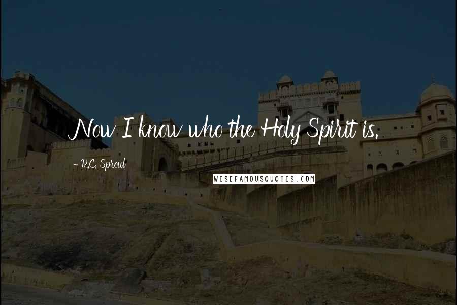 R.C. Sproul Quotes: Now I know who the Holy Spirit is.