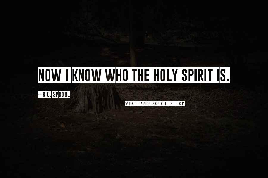 R.C. Sproul Quotes: Now I know who the Holy Spirit is.