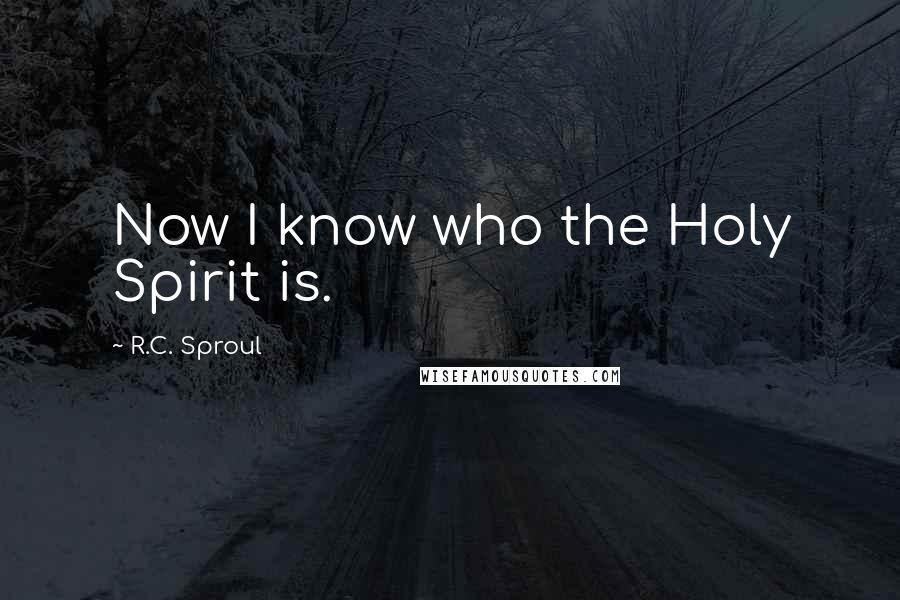 R.C. Sproul Quotes: Now I know who the Holy Spirit is.