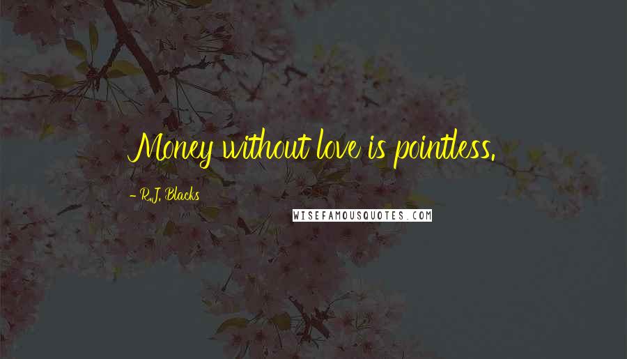 R.J. Blacks Quotes: Money without love is pointless.