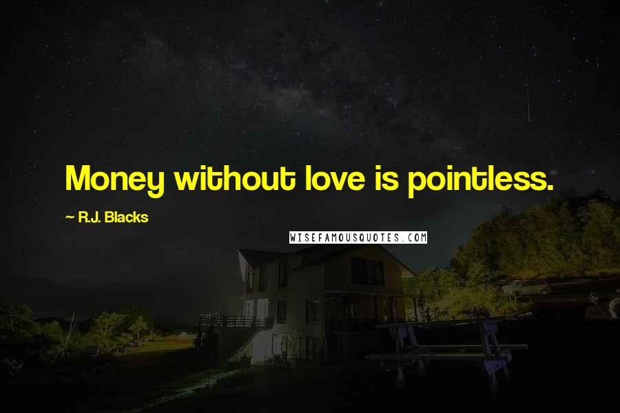 R.J. Blacks Quotes: Money without love is pointless.