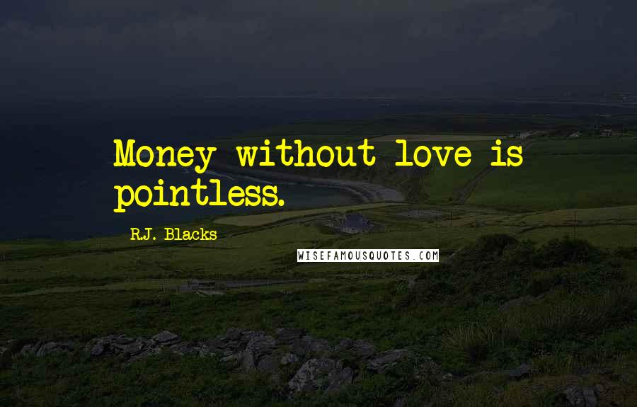 R.J. Blacks Quotes: Money without love is pointless.