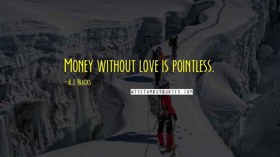 R.J. Blacks Quotes: Money without love is pointless.