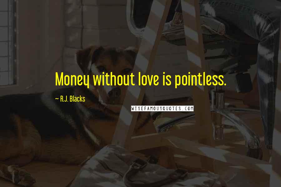 R.J. Blacks Quotes: Money without love is pointless.