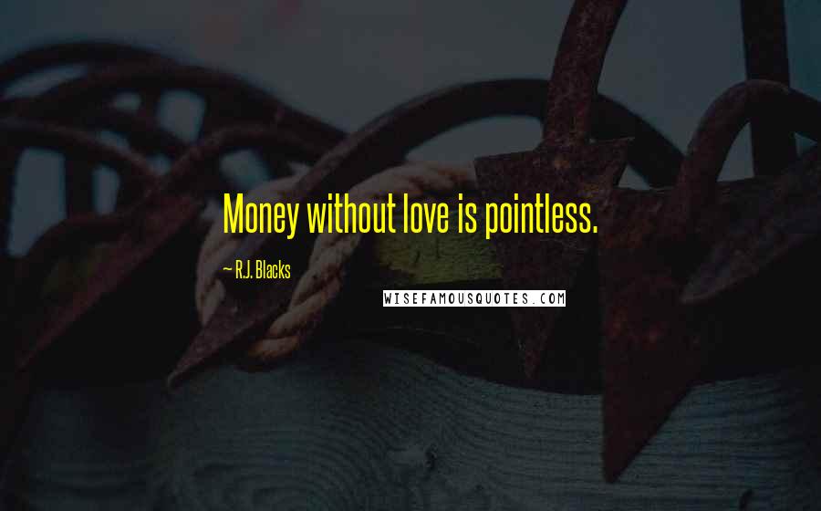 R.J. Blacks Quotes: Money without love is pointless.