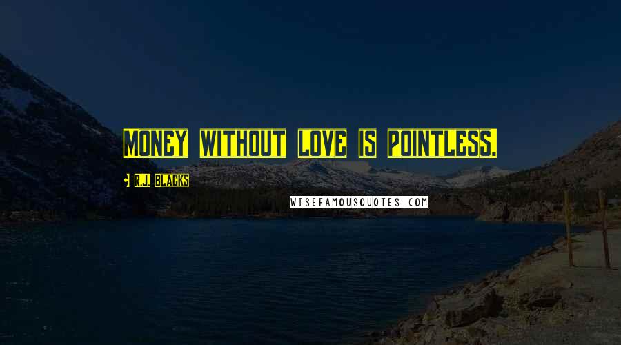 R.J. Blacks Quotes: Money without love is pointless.