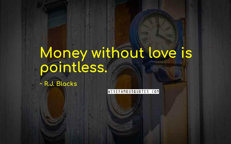 R.J. Blacks Quotes: Money without love is pointless.