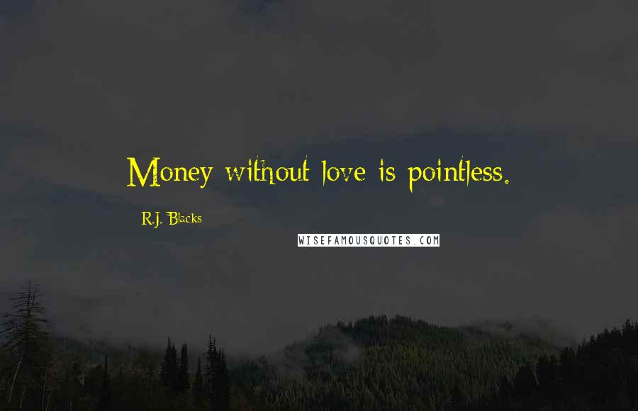R.J. Blacks Quotes: Money without love is pointless.